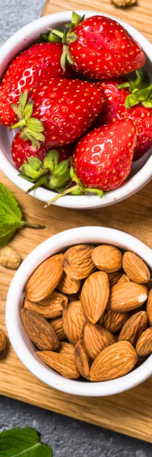 almonds and strawberries help nails clean diet and healthy hair