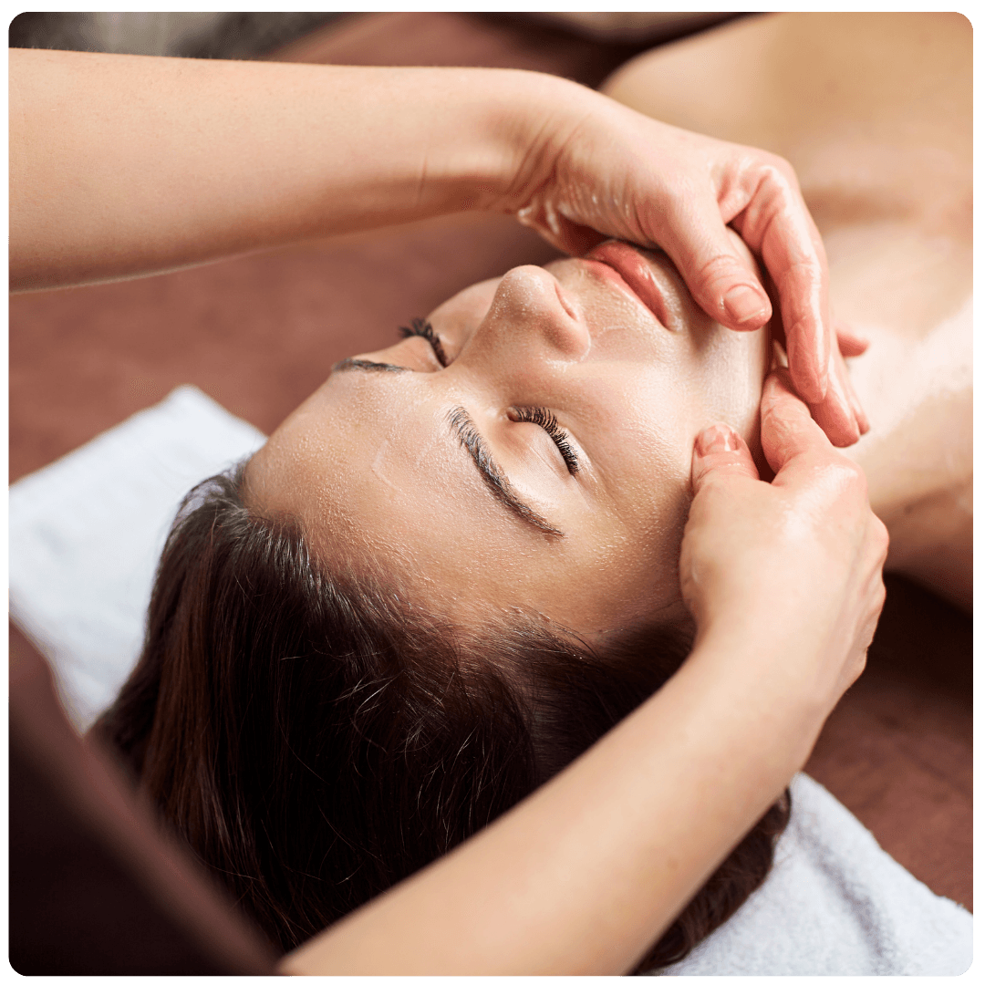 expert guidance for skin care in Pickerington woman receiving facial massage in Pickerington, Ohio