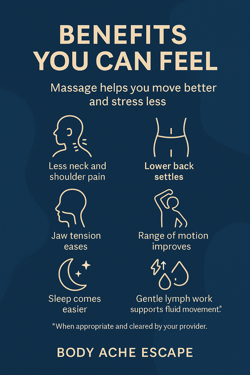 benefits of massage benefits of massage therapy include improved sleep and neck pain relief